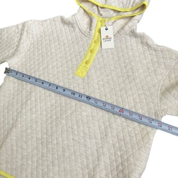 Marine Layer corbet snap hoodie oatmeal quilted sz small womens soft sweatshirt - Picture 5 of 12